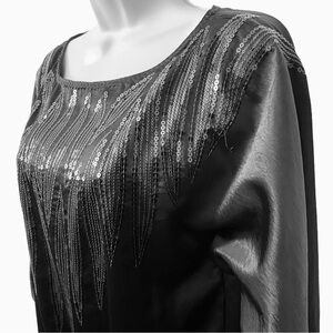 VERY J, Dressy Romper Beaded Blouson Cinch Waist Romper Disco Street Satin Sheen